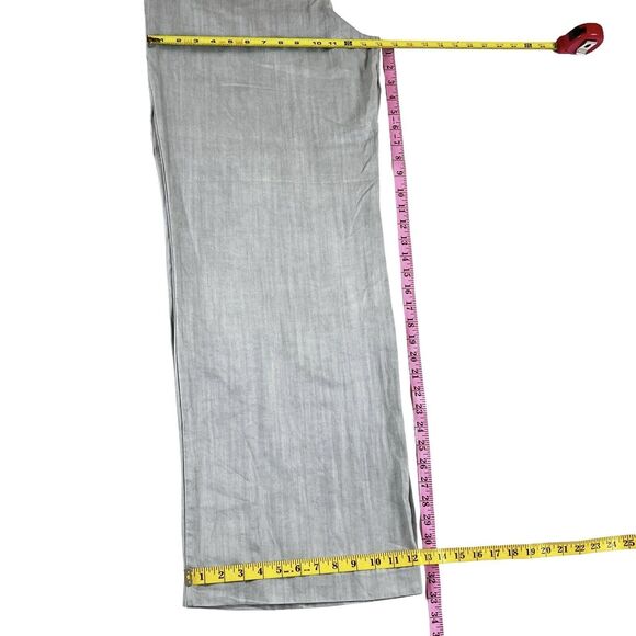 Sundance Tencel Trouser Pants Sz 12 Gray Flat Front Wide Leg Chino Flowy Soft - Picture 10 of 10